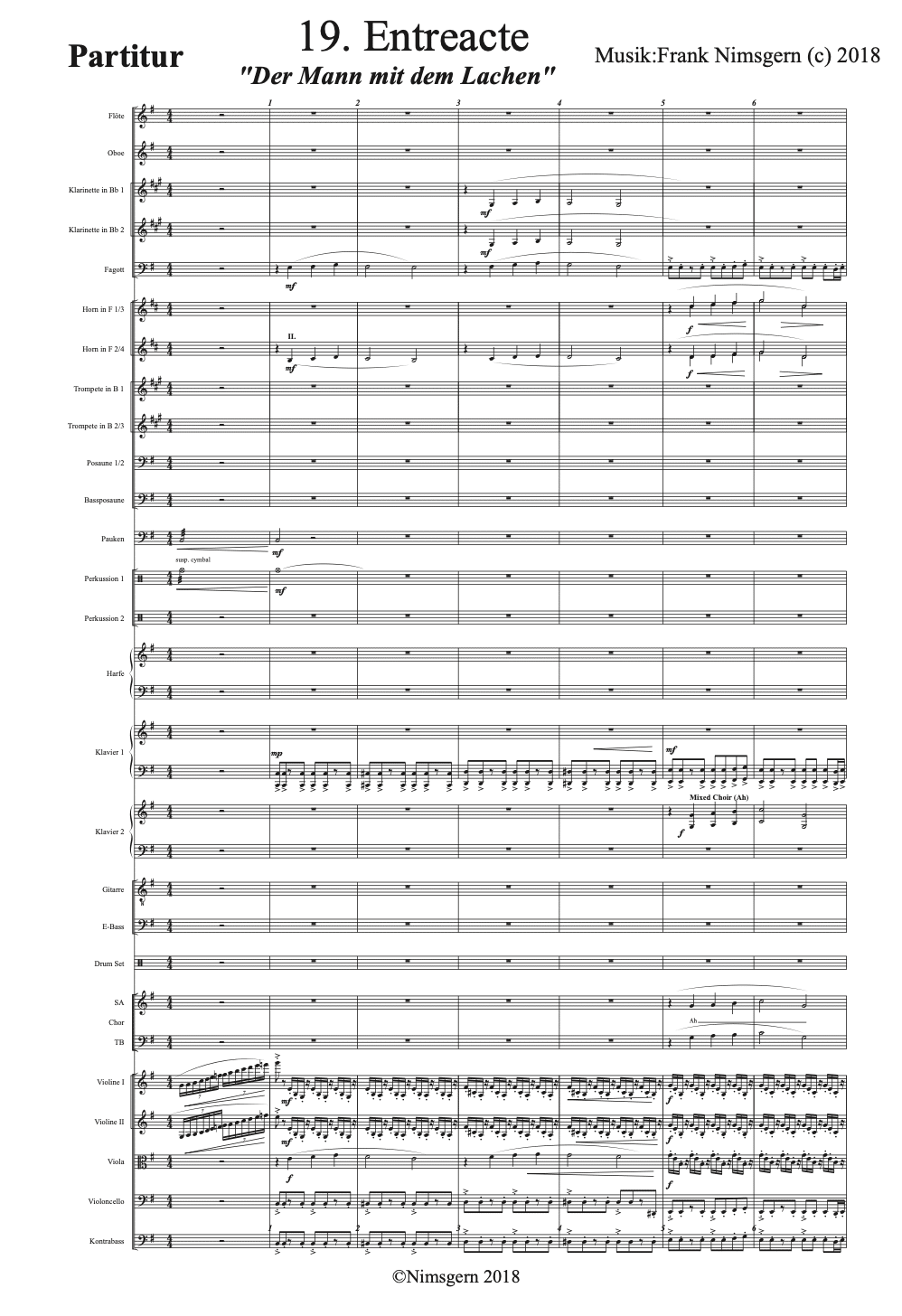 Der Mann mit dem Lachen Partitur