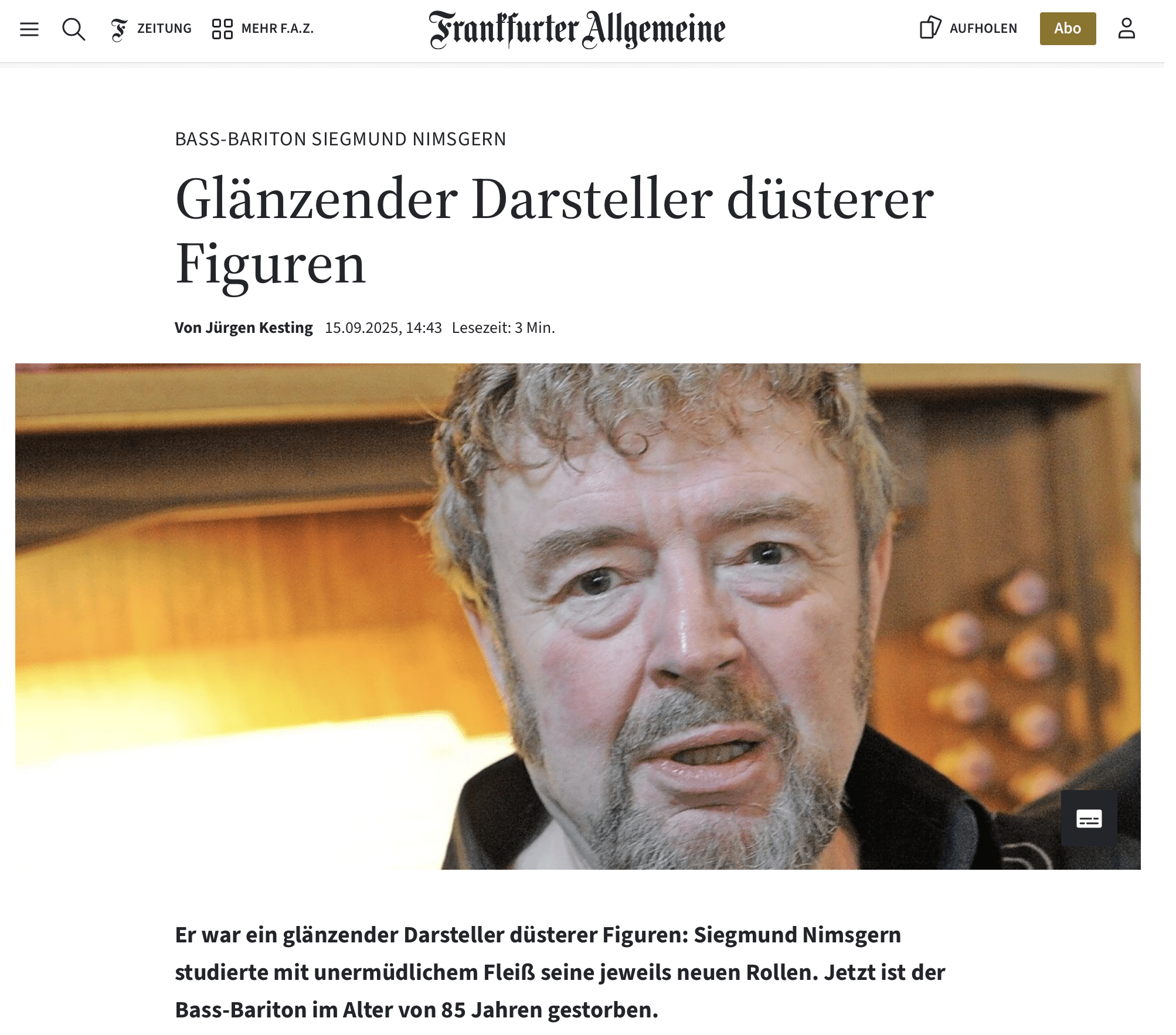 Frankfurter Allgemeine Zeitung Siegmund Nimsgern
