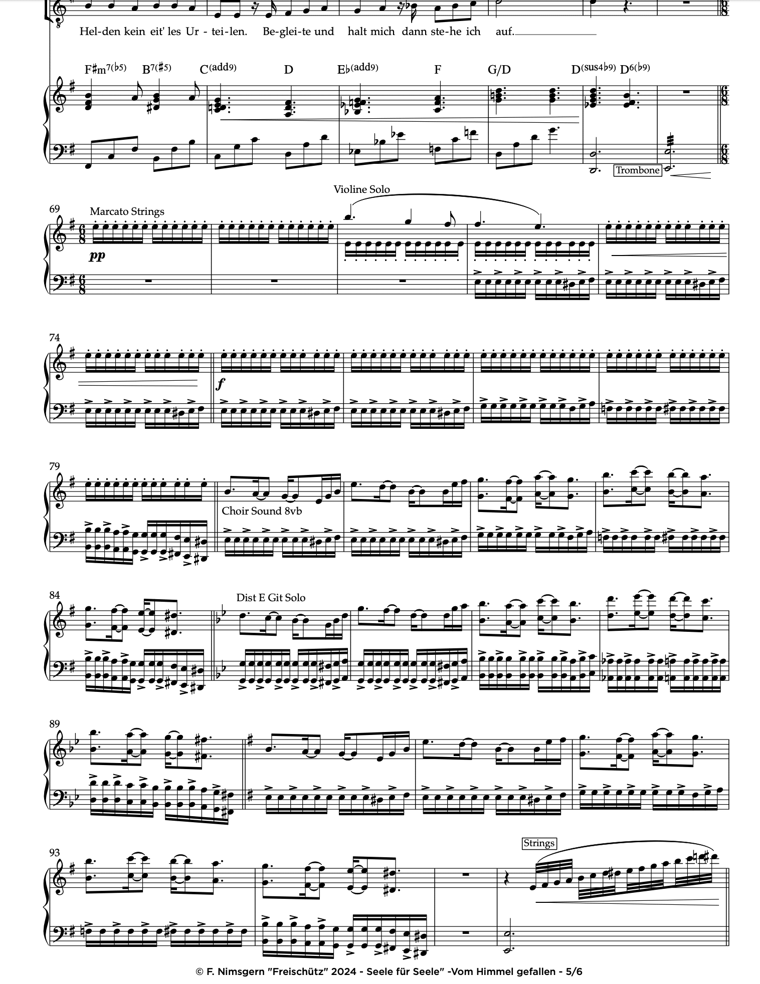 Seele für Seele Partitur