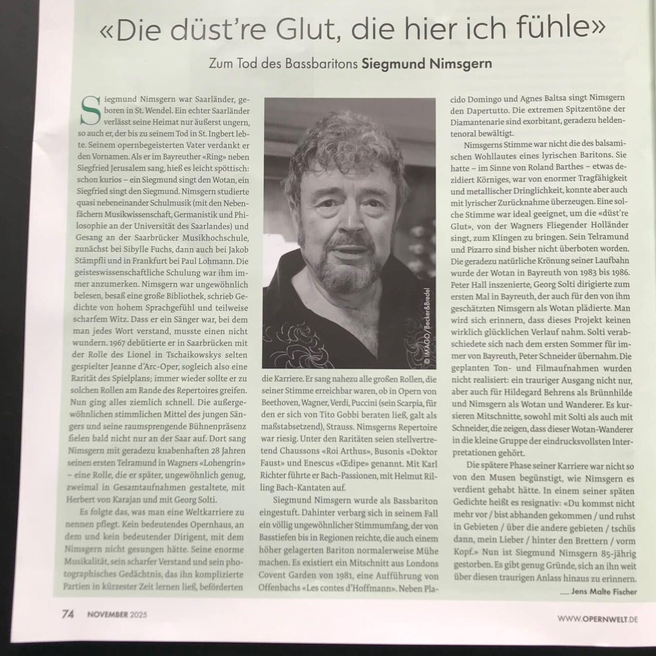 Siegmund Nimsgern (1940–2025)