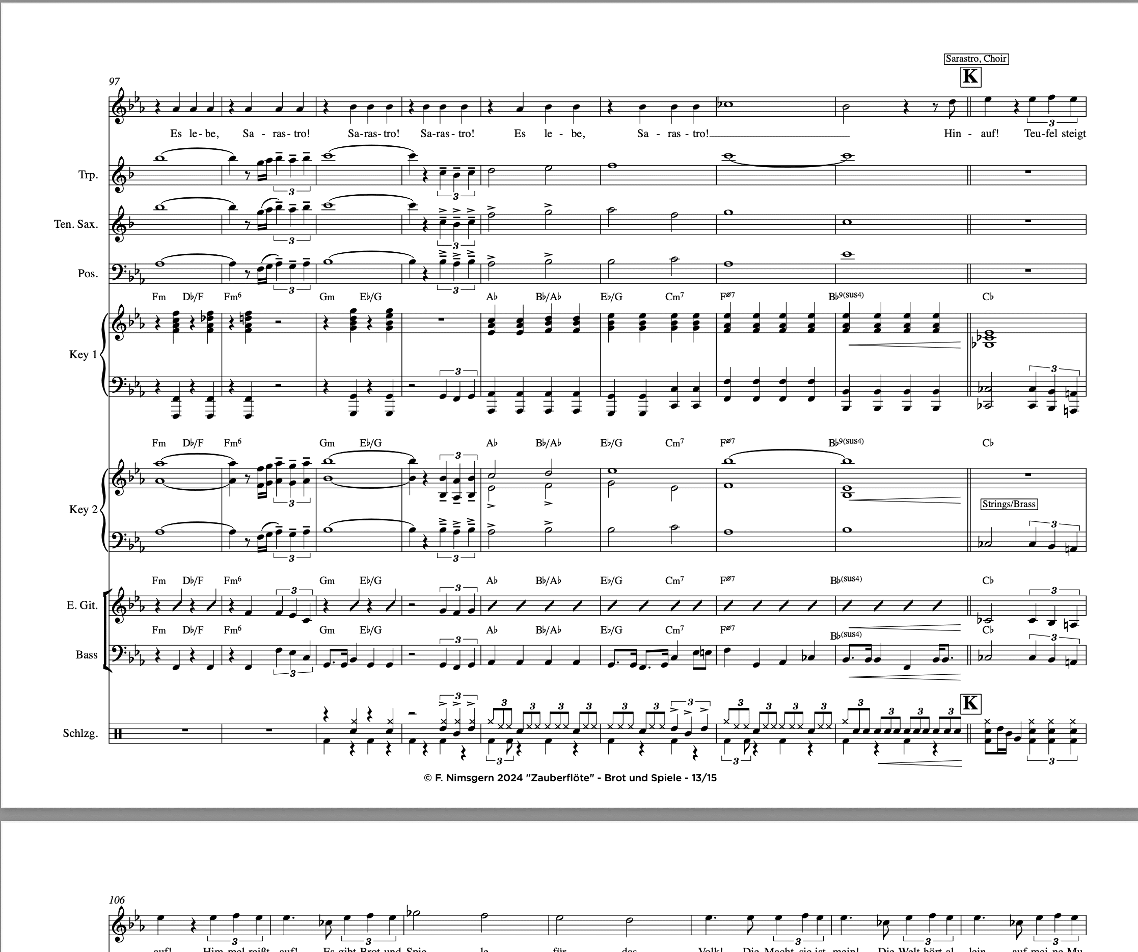 Zauberflöte Score (Partitur)